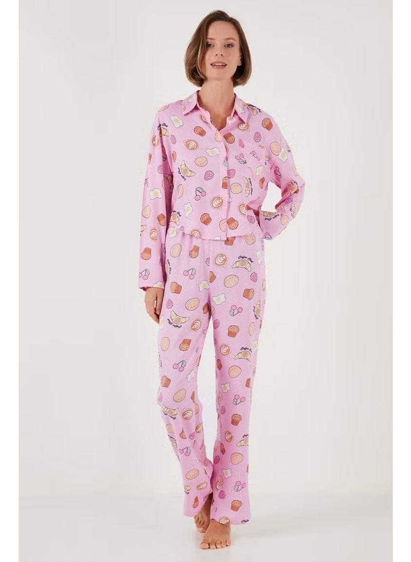 Lela Patterned Comfortable Cut Wide Leg Summer Pajama Set Women's Pajama Set 6110014 - Image 1